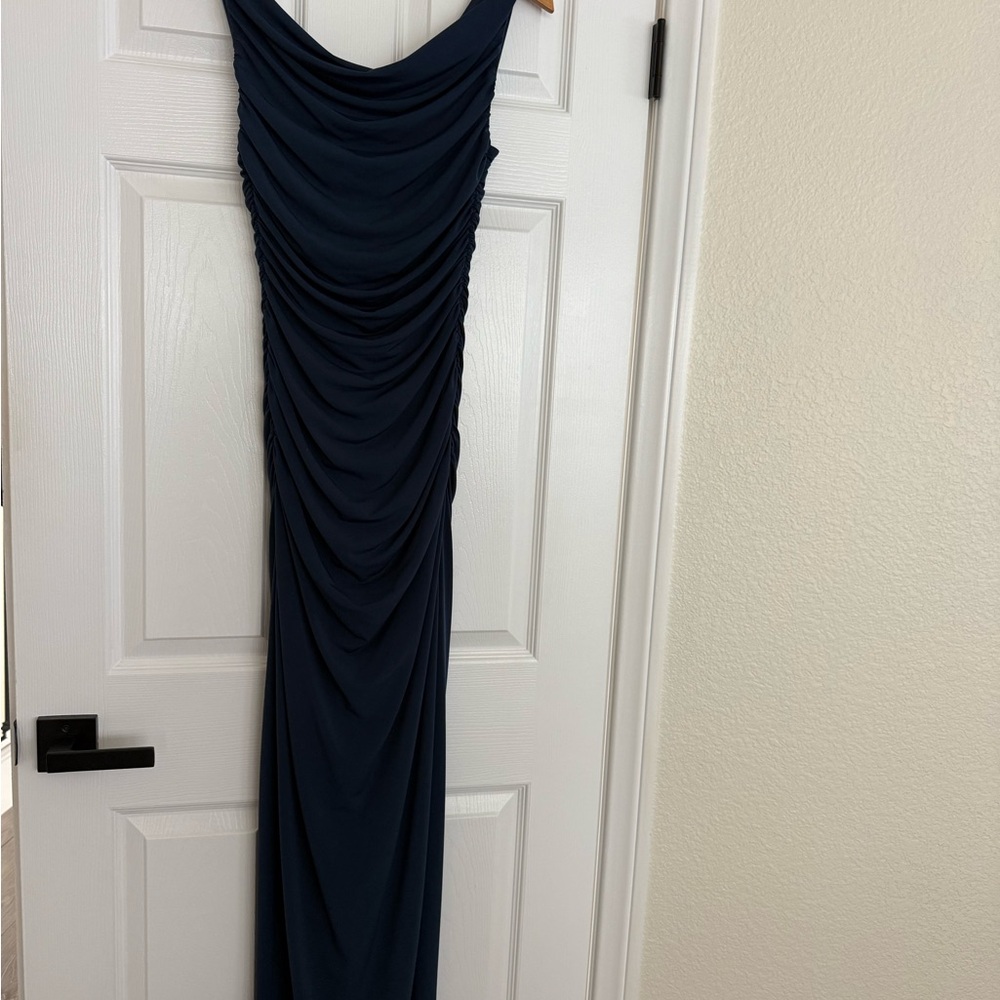 Katie May One Shoulder Navy Dress